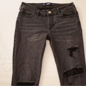 Hollister Charcoal Distressed Skinny Jeans